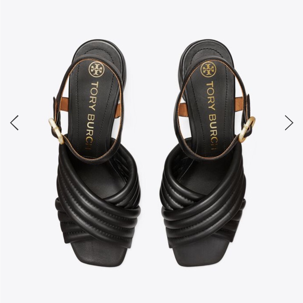 Tory Burch Kira Quilted Heeled Sandals - Picture 3 of 3